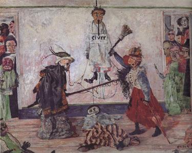 Skeletons Flghting for the Body of a Hanged Man (nn03), James Ensor